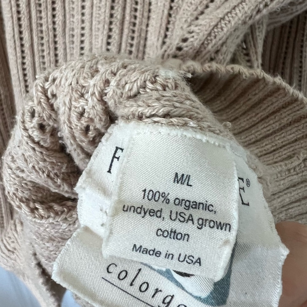 Wol Hide Beige Open-Knit Crewneck Sweater - Picture 3 of 12
